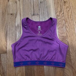 Women's Rabbit UtiliBRA-vo High Support Running Bra Medium Purple blue polka dot